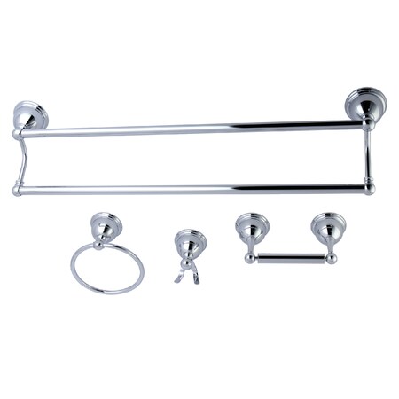 Kingston Brass Restoration 4-Piece Bathroom Hardware, Chrome BAK3963478C